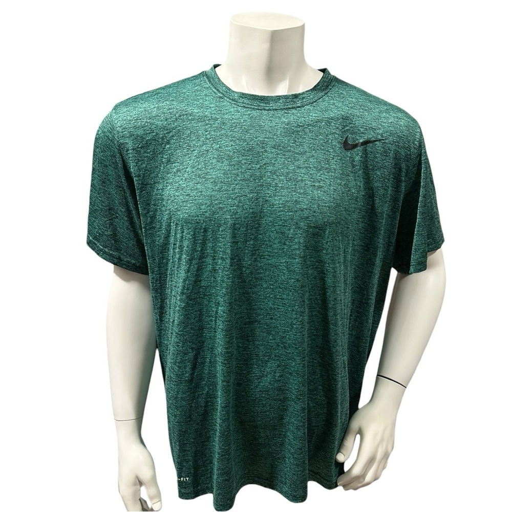 Nike Men’s Athletic T-Shirt Green Logo Short Sleeve Dri-Fit XXL